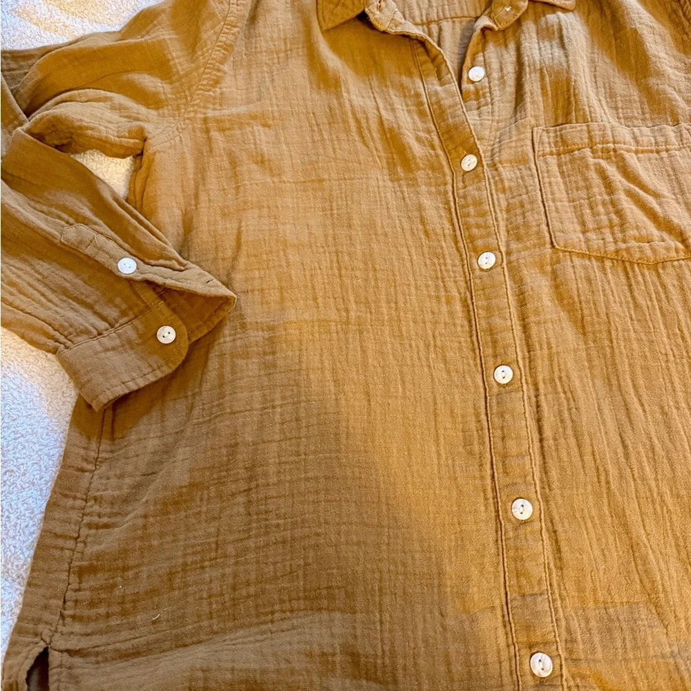Universal Thread Tan Button-Up Shirt - Picture 2 of 3